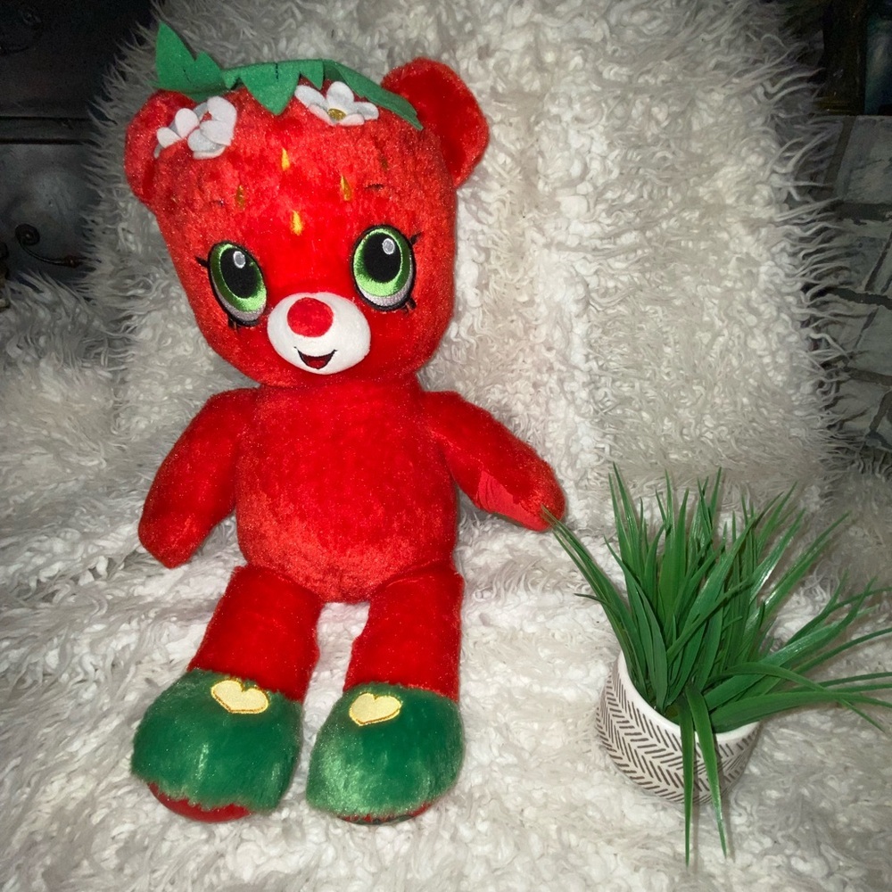 50% off w ❤ Retired Build A Bear Workshop Shopkins Strawberry Kiss Bear Plush